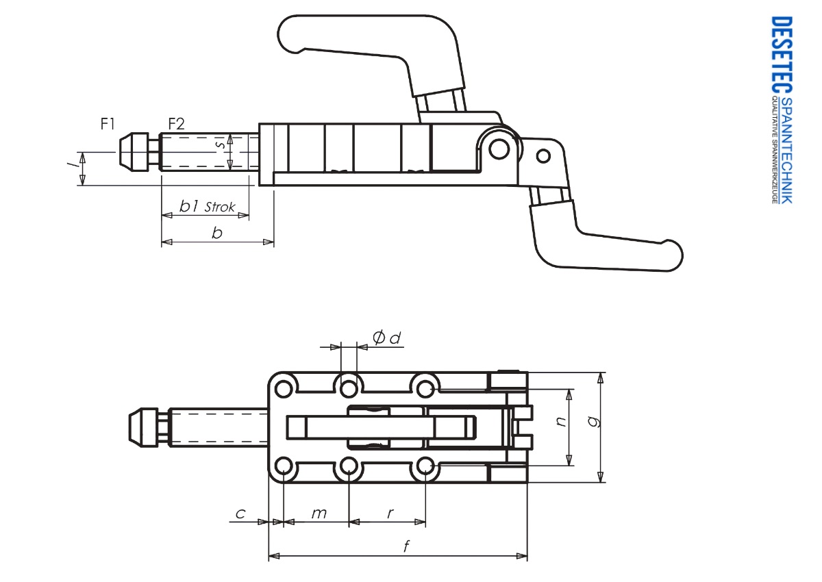 M66 Zeichnung Schwerer Schubstangenspanner mit mit massivem Handgriff
