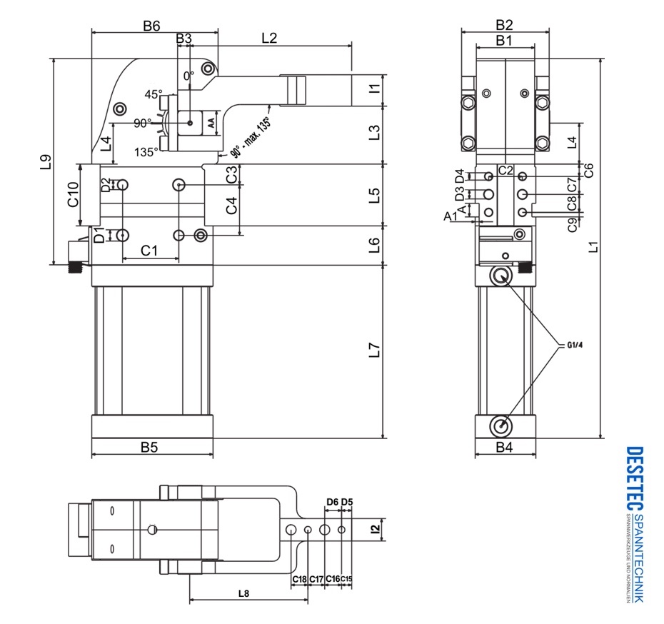 P32 Dimensionen Automations-Kraftspanner