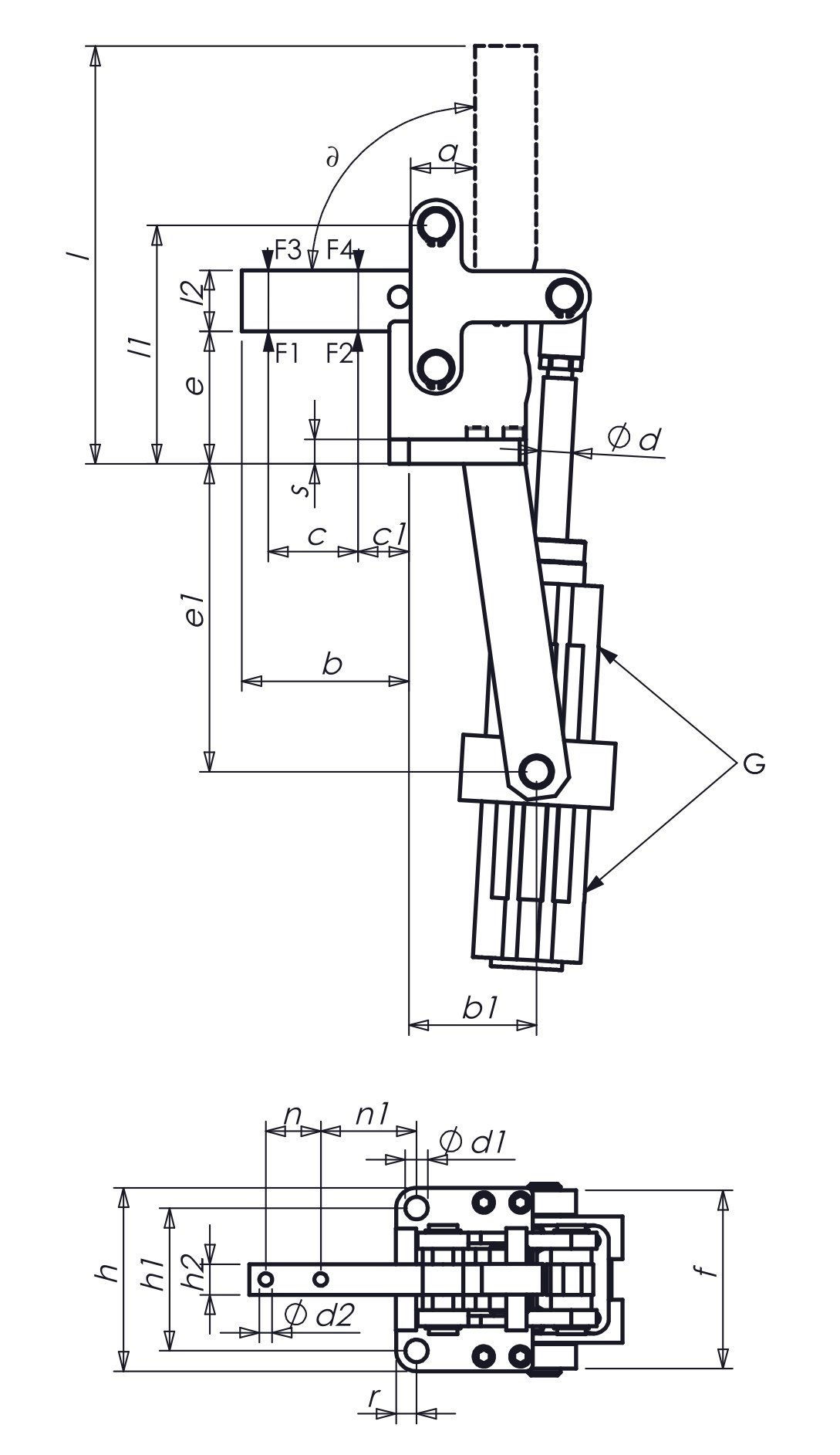 P62 Zeichnung-Drawing Schwerer Pneumatikspanner