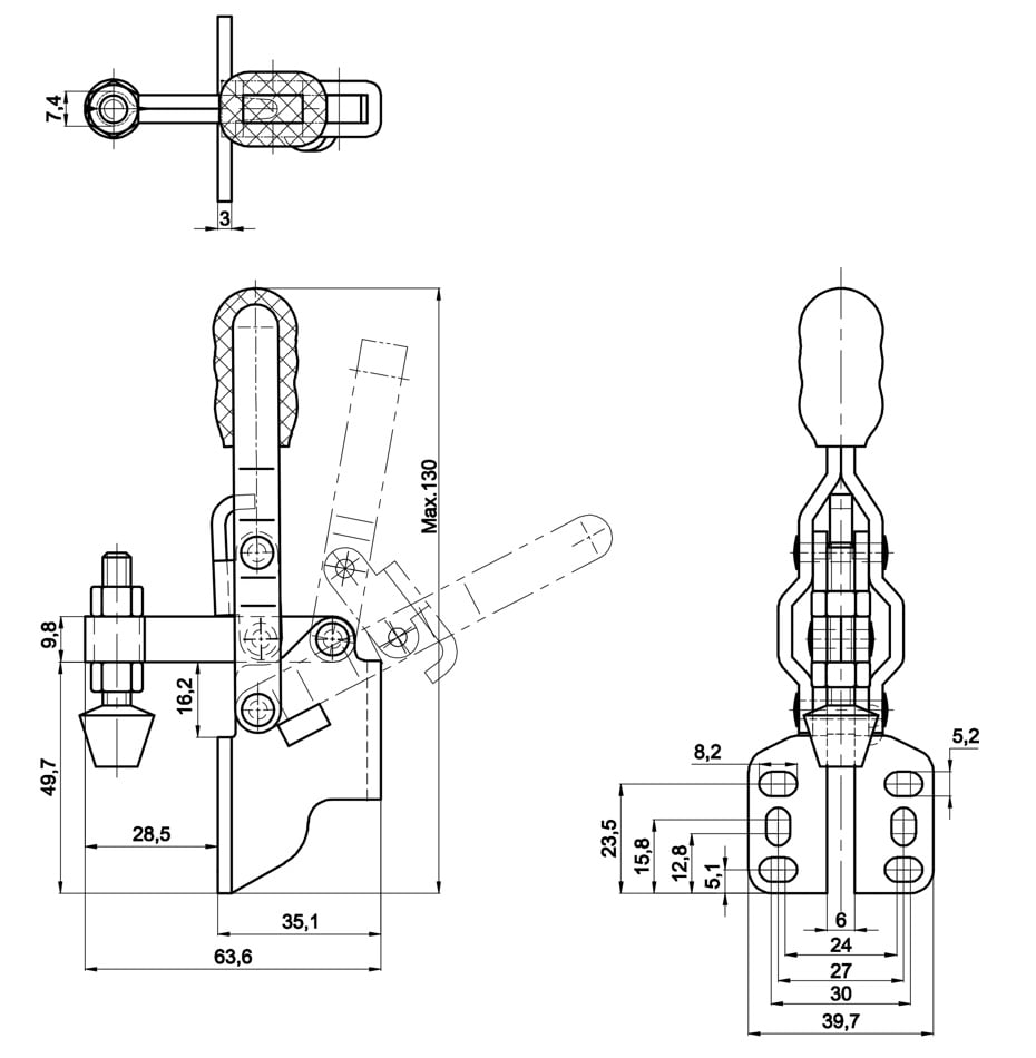 DST-12050-SM Datenblatt Senkrechtspanner-Vertikalspanner 910N