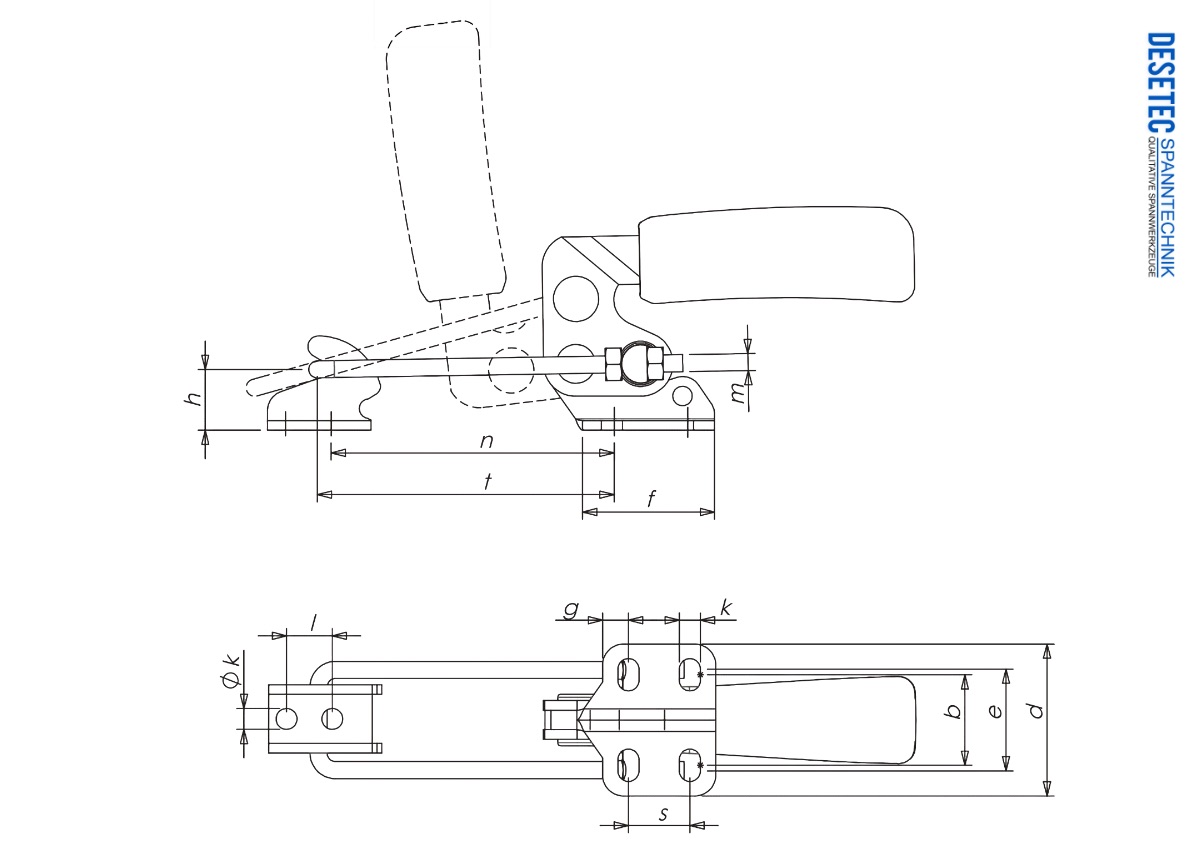M40Y Verschlussspanner horizontal Technische Zeichnung Datenblatt