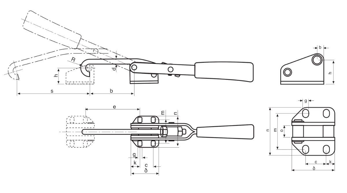 M46 Verschlussspanner Hakenspanner Zeichnung und Datenblatt